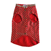RED GOLD SHERWANI FOR DOGS AND CATS