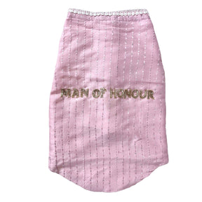 PINK TEXTURED PEARL DOG SHERWANI