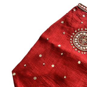HAND EMBROIDERED MIRROR WORK RED DOG SHERWANI