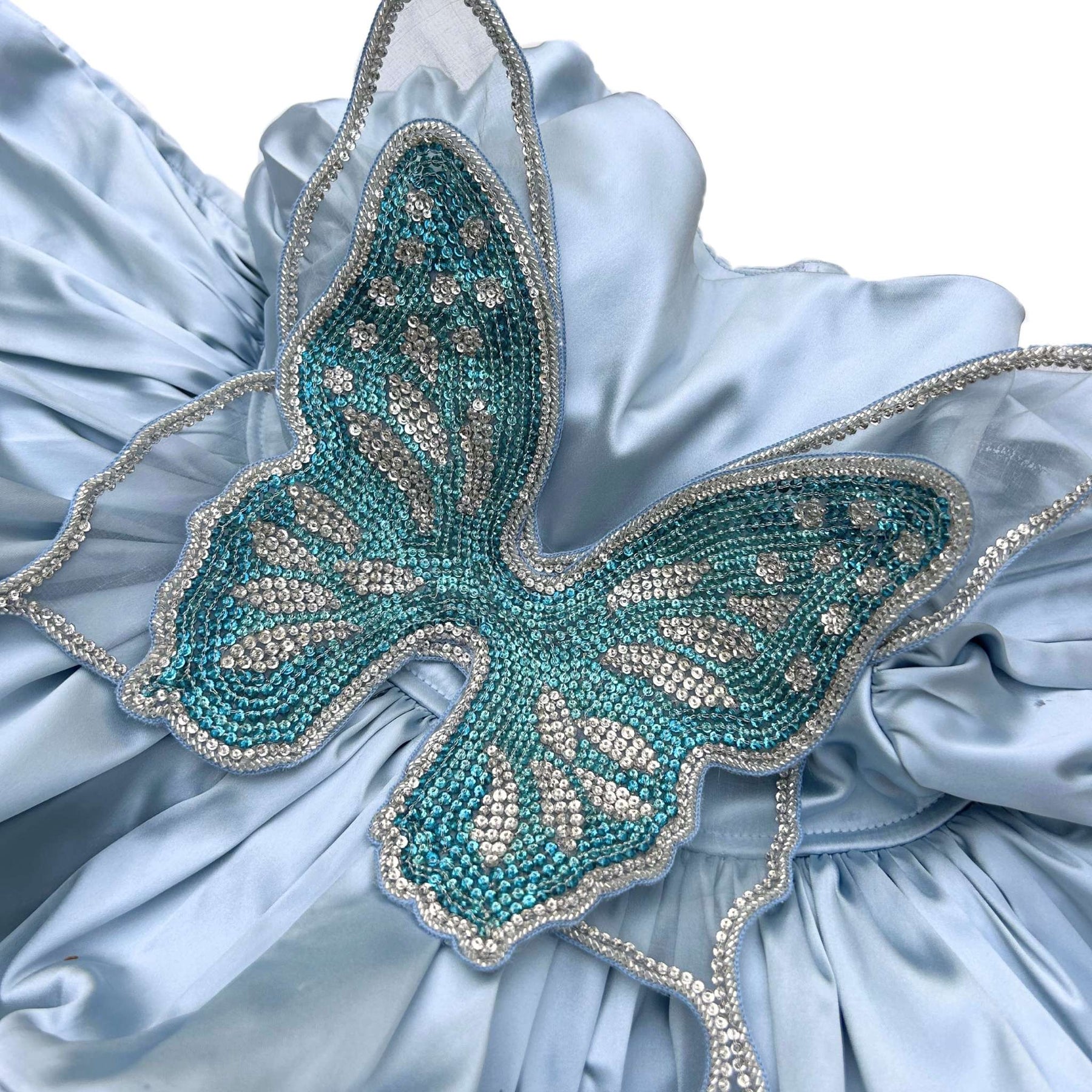 BLUE SILKWING PRINCESS DRESS WITH CROWN FOR DOGS AND CATS