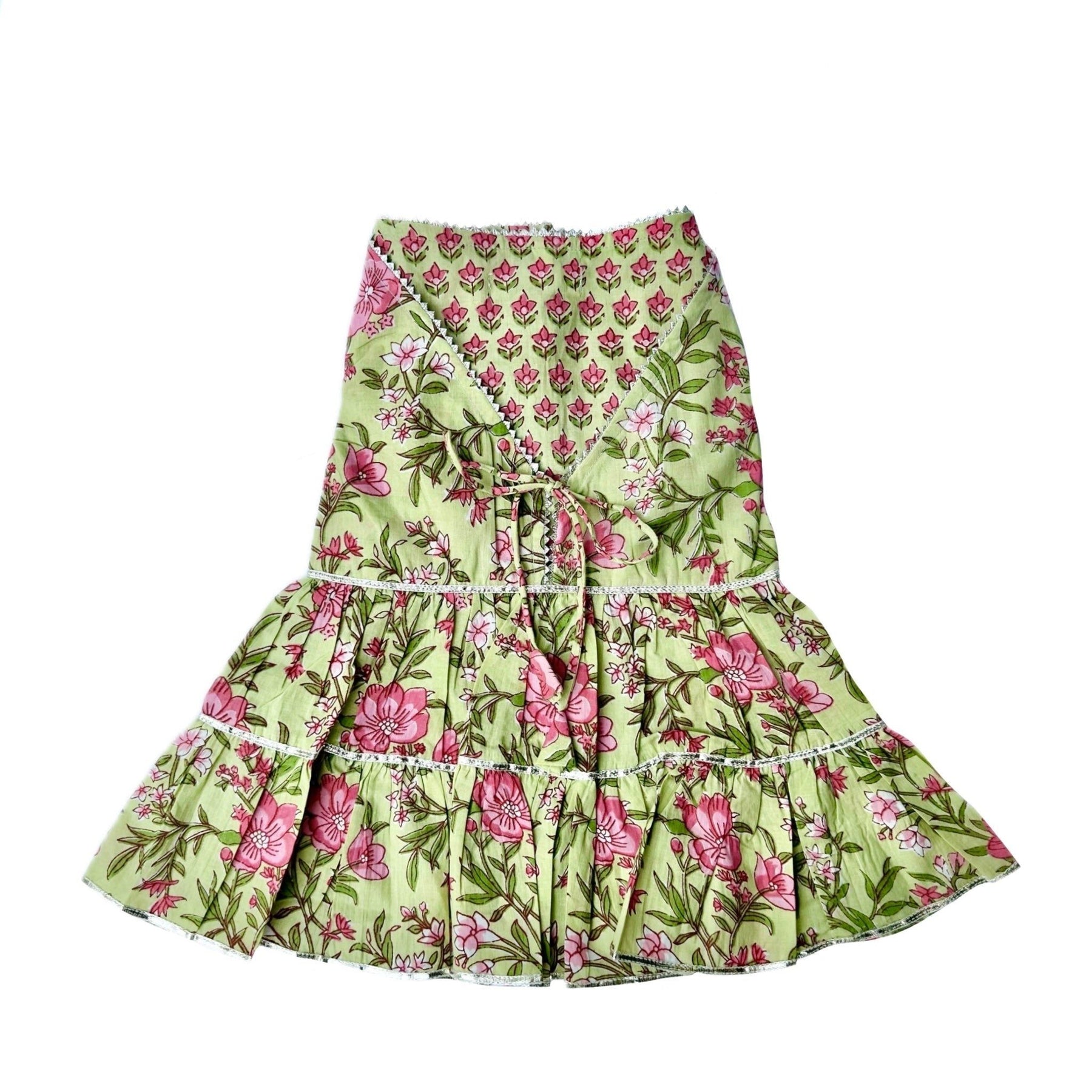 LIGHT GREEN FLORAL ANARKALI + LIGHT GREEN BONE RAKHI FOR DOGS AND CATS