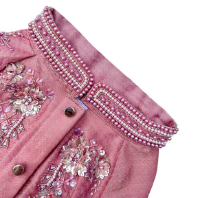 GULMARG PEARL PINK HAND EMBROIDERED DOG SHERWANI