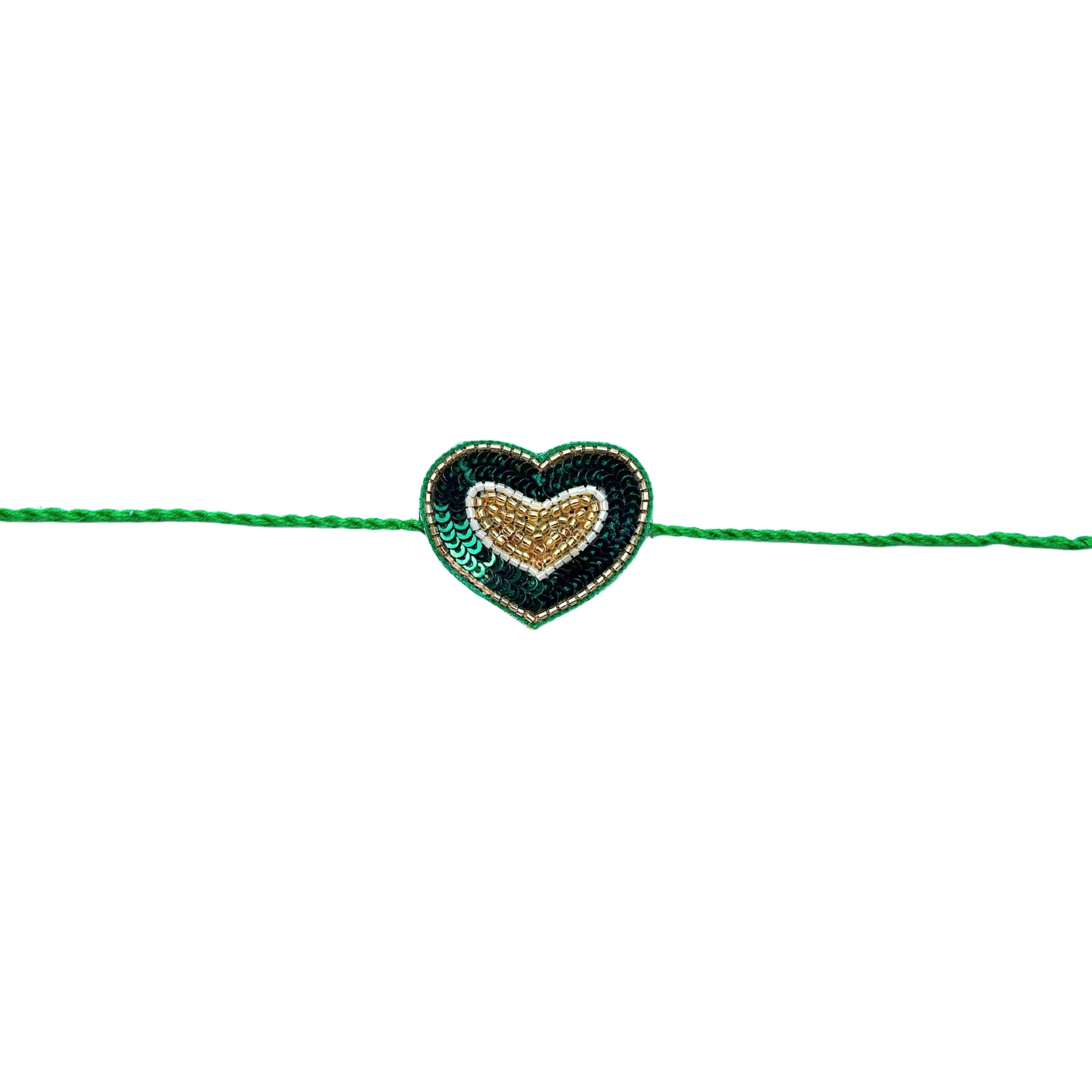 EMERALD GREEN GOLD LEHENGA + GREEN HEART RAKHI FOR DOGS AND CATS