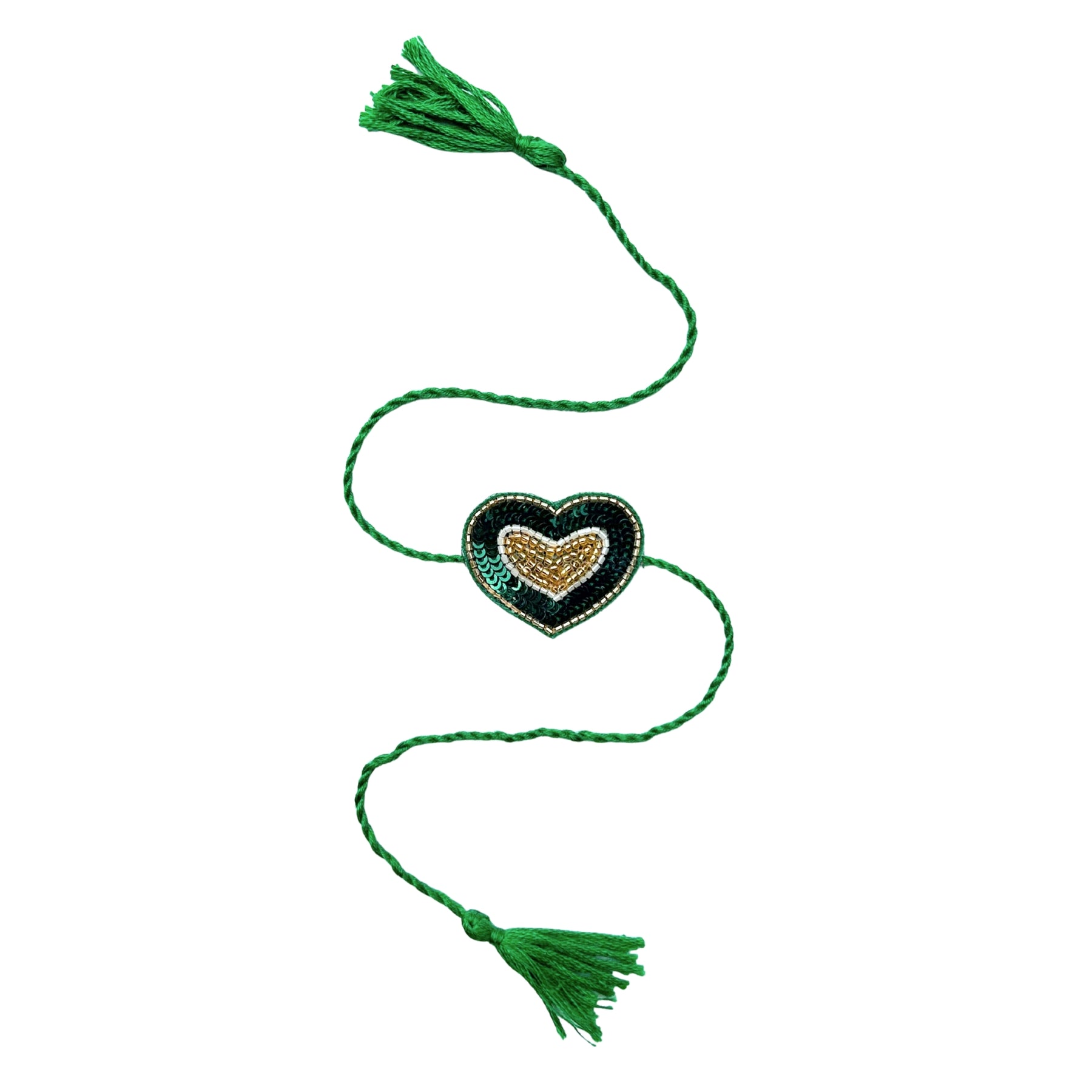 EMERALD GREEN GOLD LEHENGA + GREEN HEART RAKHI FOR DOGS AND CATS