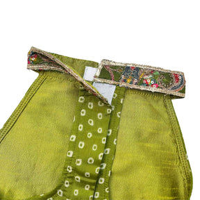 MEHENDI GREEN BANDHANI PRINT HALTER NECK LEHENGA FOR DOGS AND CATS