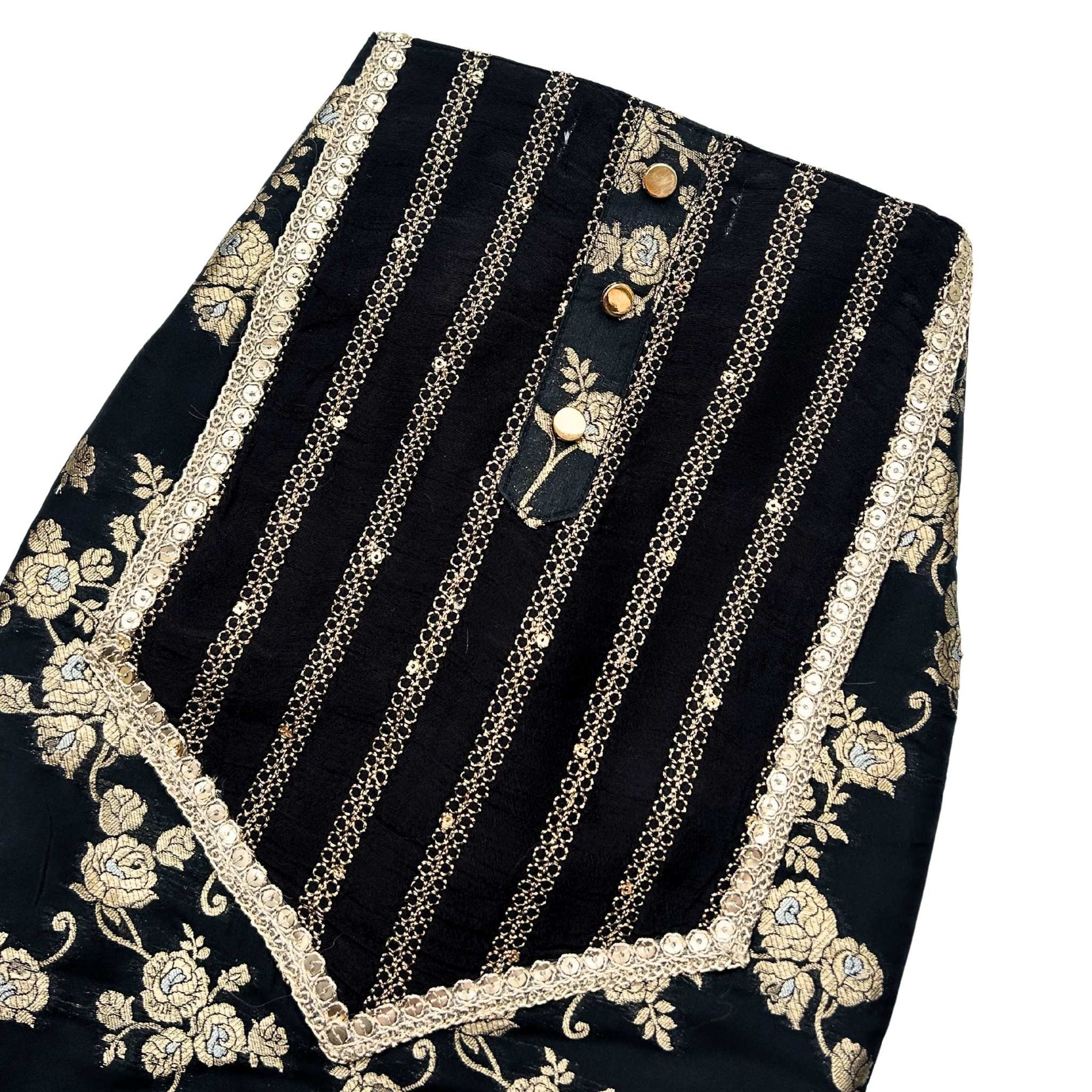 BLACK GOLD BROCADE SHERWANI FOR DOGS AND CATS