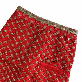 RED GOLD SHERWANI FOR DOGS AND CATS