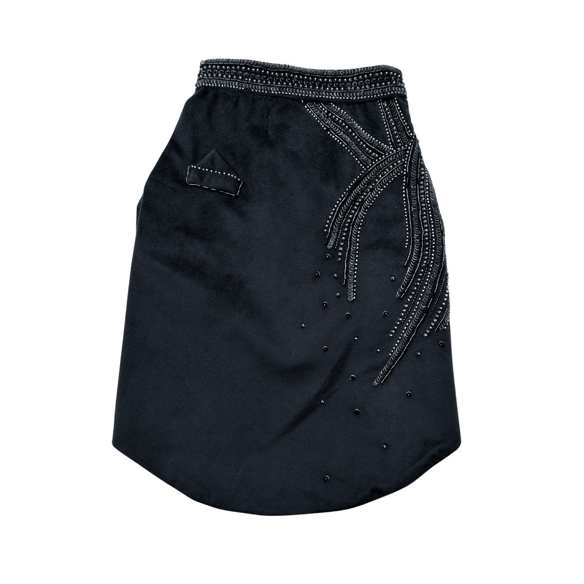 BLACK VELVET HAND EMBROIDERED BANDHGALA FOR DOGS AND CATS