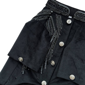 BLACK VELVET HAND EMBROIDERED BANDHGALA FOR DOGS AND CATS