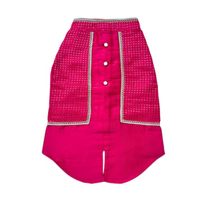 RANI PINK SITARA KOTI KURTA + PINK PAW RAKHI FOR DOGS AND CATS