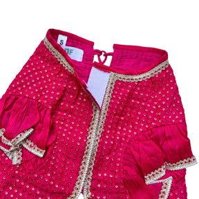 RANI PINK SITARA BOW LEHENGA FOR DOGS AND CATS