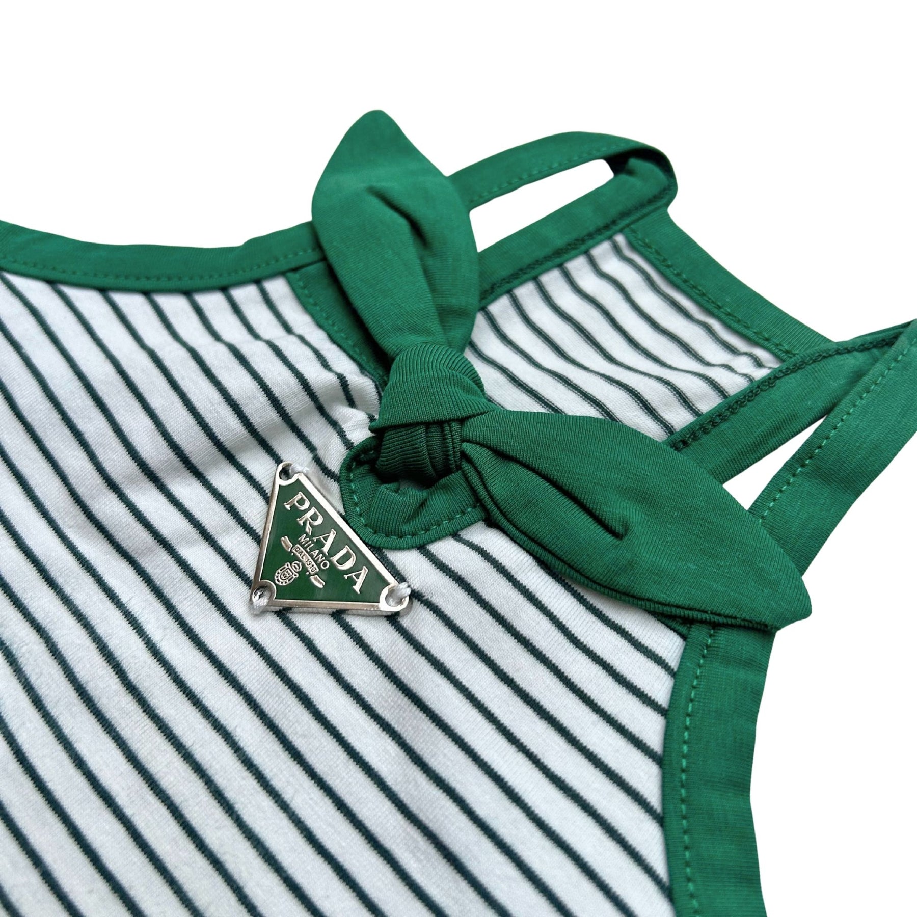 GREEN WHITE STRIPE PAW-DA DOG TEE