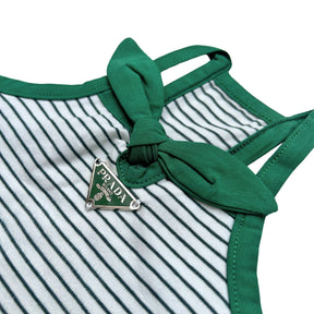 GREEN WHITE STRIPE PAW-DA DOG TEE