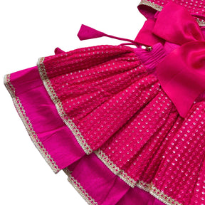 RANI PINK SITARA BOW LEHENGA FOR DOGS AND CATS