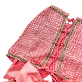 PEACH PINK SITARA BOW LEHENGA FOR DOGS AND CATS