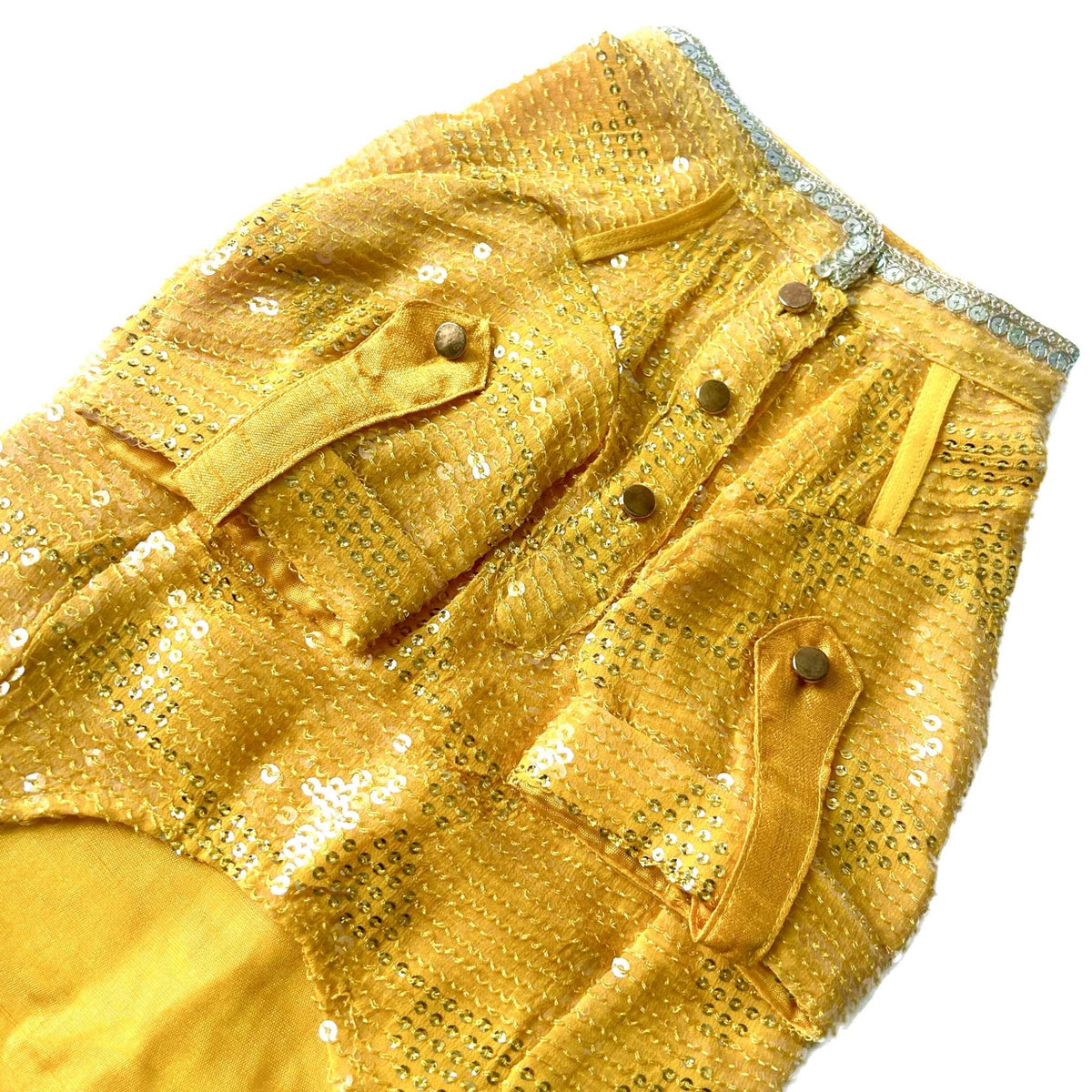 YELLOW SEQUINS DOG KURTA
