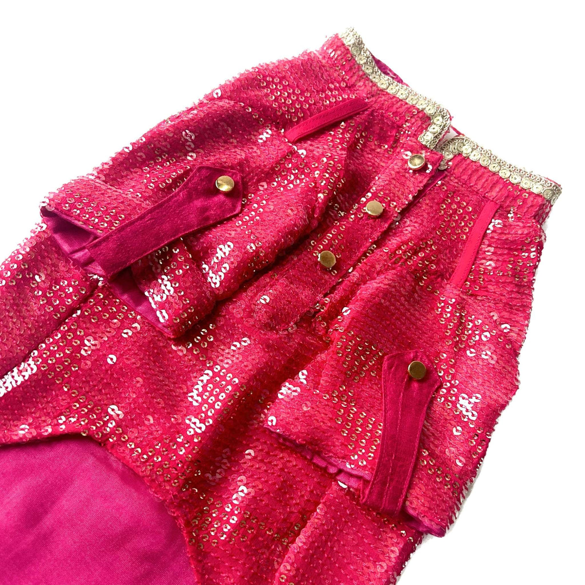 PINK SEQUINS DOG KURTA