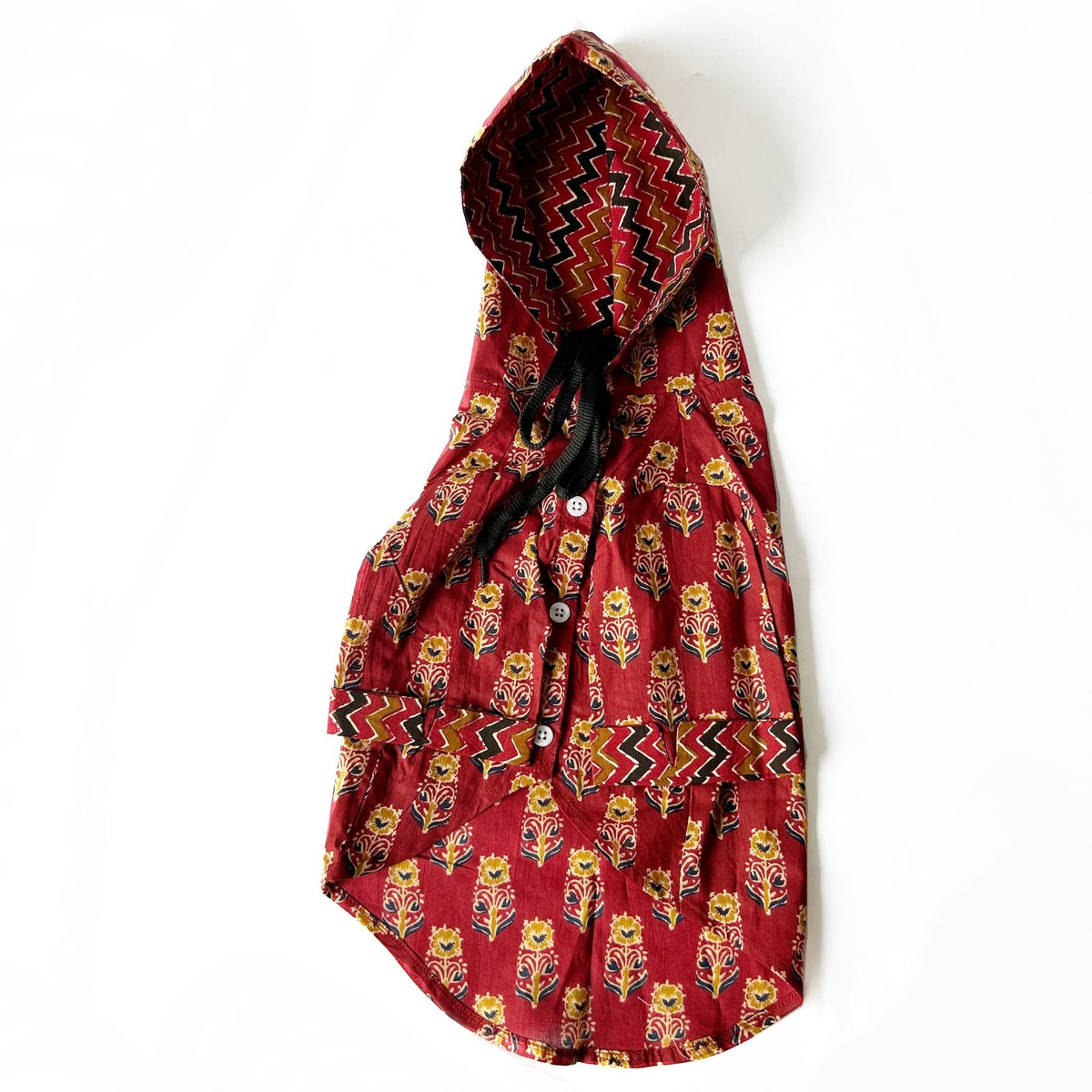 MAROON HOODIE DOG KURTA