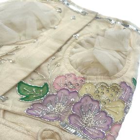 OFF-WHITE PITTA WORK EMBELLISHED DOG LEHENGA