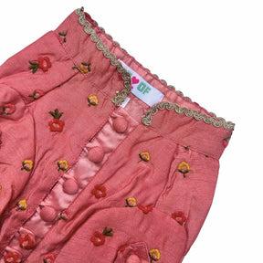 PEACH ORANGE FLOWER EMBROIDERED DOG KURTA