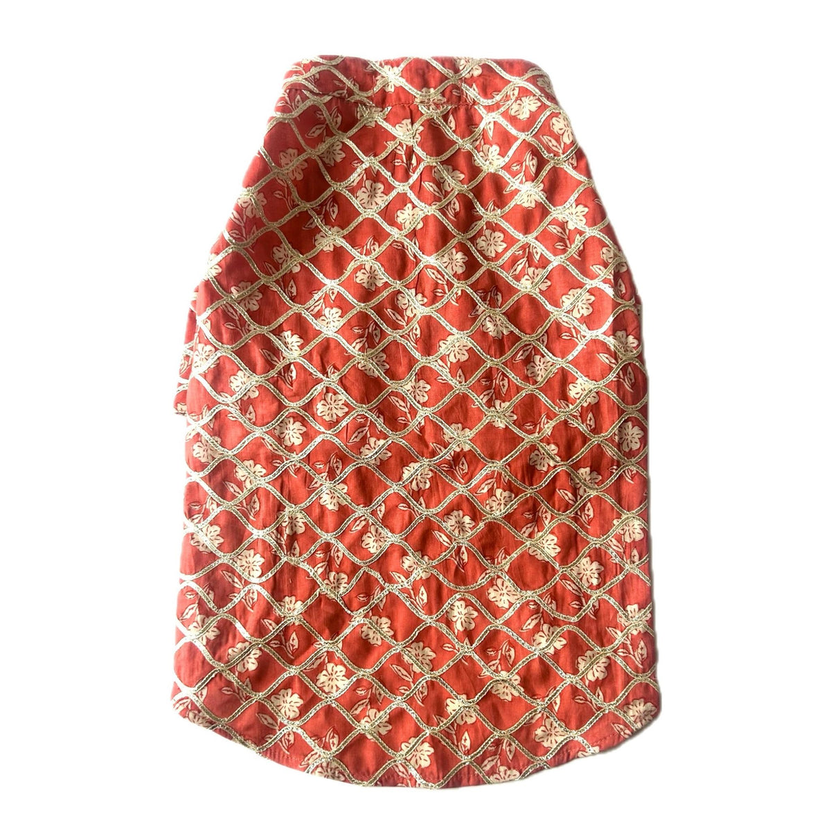CARROT RED BLOCK PRINT GOTA DOG KURTA