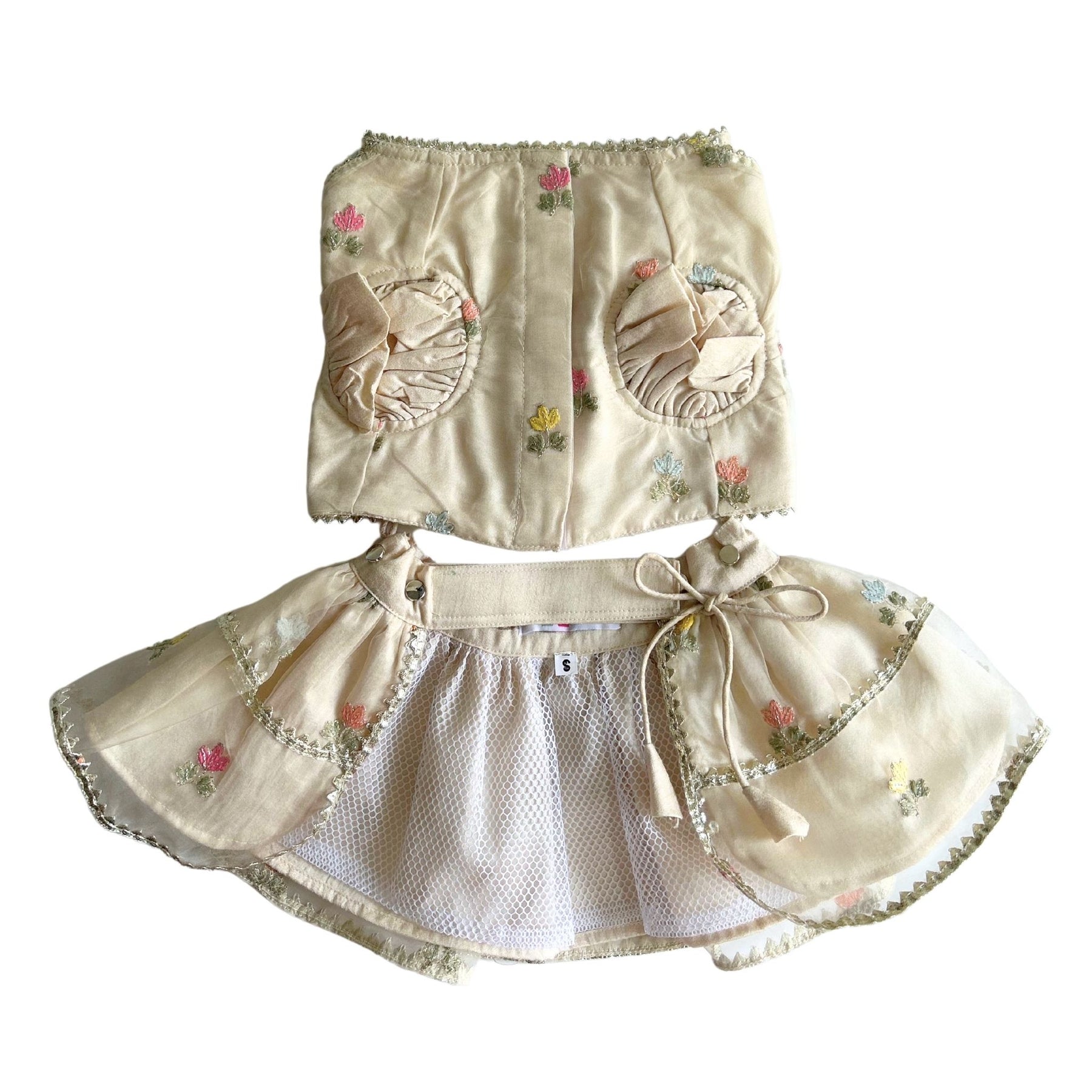 DAINTY FLORAL OFFWHITE DOG LEHENGA