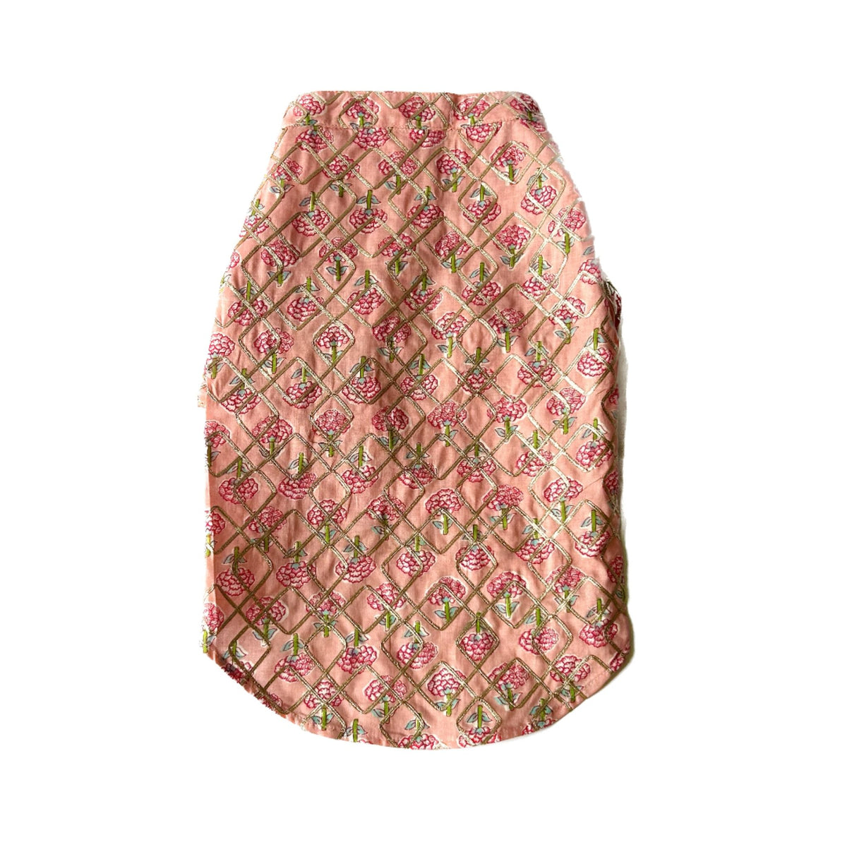 FLOWER PINK GOTA DOG KURTA+LIGHT PINK PEARL RAKHI FOR DOGS AND CATS