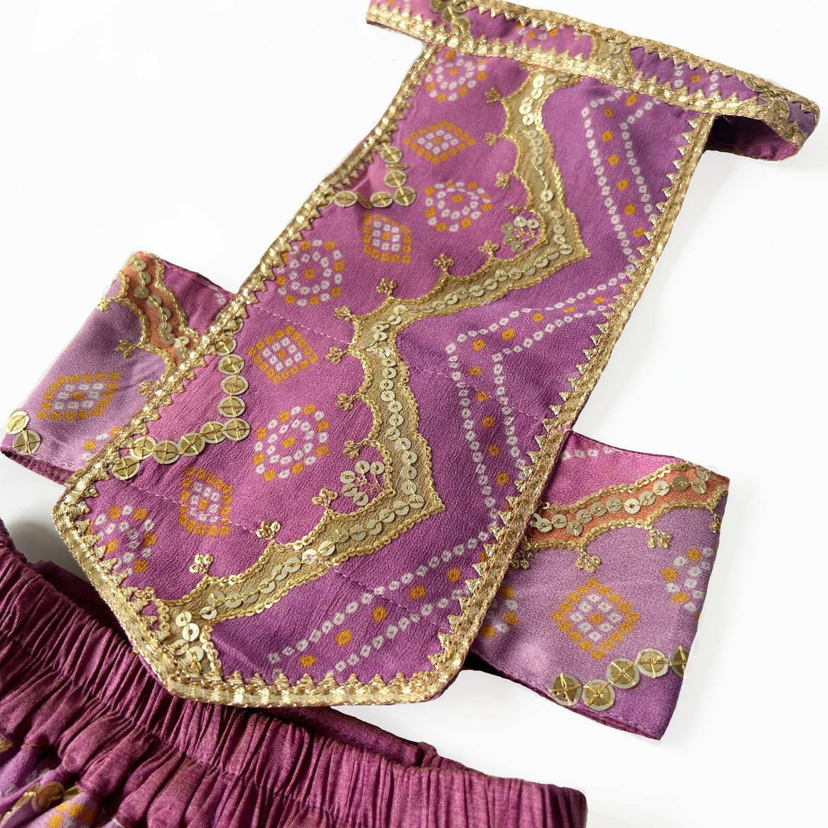 PURPLE CHEVRON DOG LEHENGA