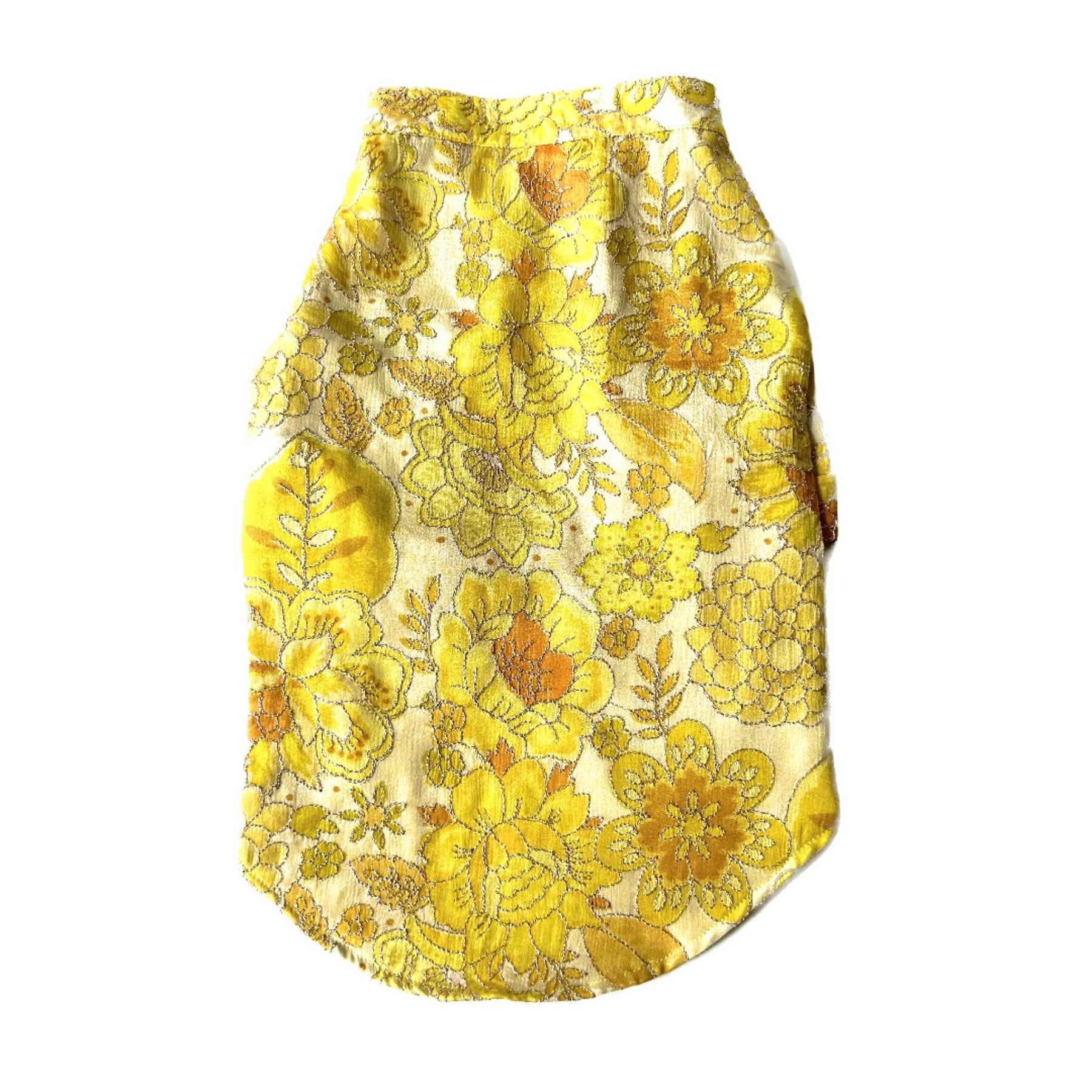 YELLOW BLOSSOM DOG KURTA+SILVER YELLOW PEARL BONE RAKHI FOR DOGS AND CATS