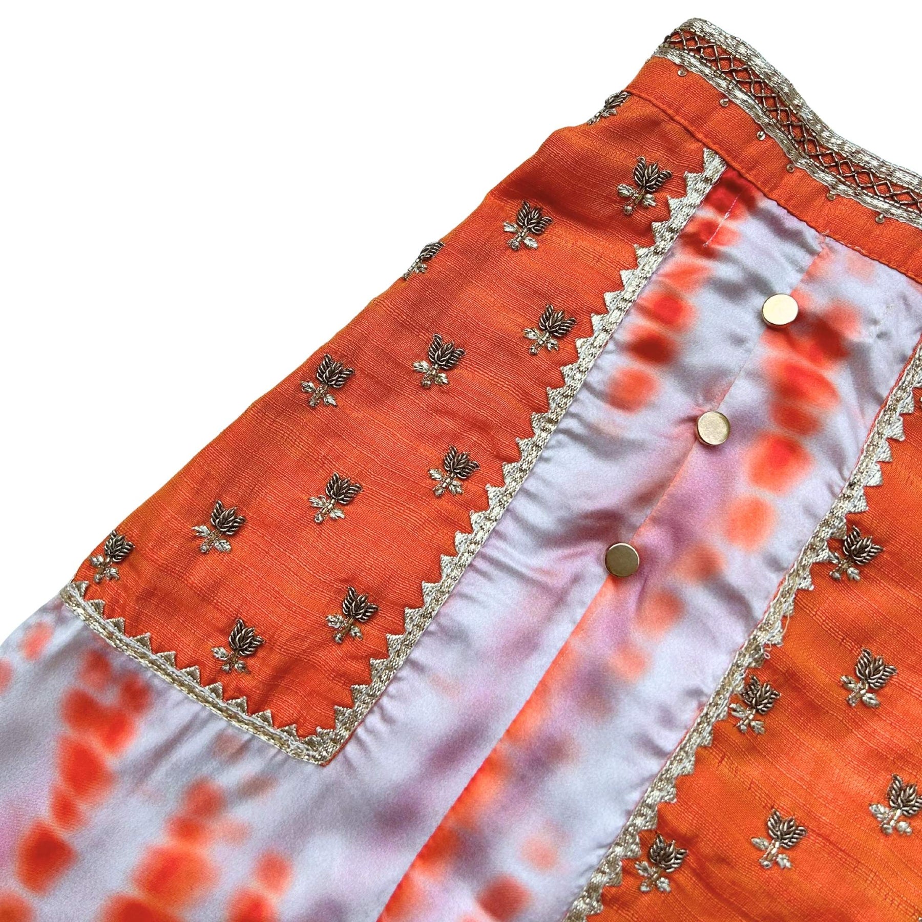 ORANGE TIE & DYE BUTTI WAISTCOAT STYLE KURTA FOR DOGS AND CATS