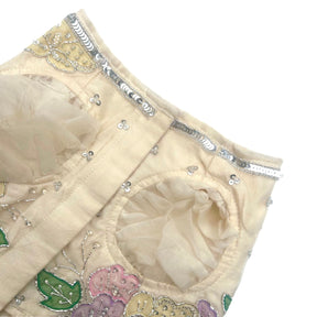 OFF-WHITE PITTA WORK EMBELLISHED DOG LEHENGA