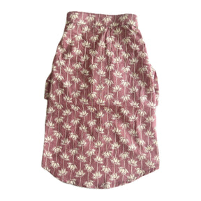 WINE PINK COTTON LOTUS DOG KURTA+LIGHT PINK PEARL RAKHI FOR DOGS AND CATS