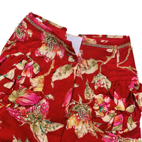 PHOOLJAAL HAND EMBROIDERED SCARLET LEHENGA FOR DOGS AND CATS