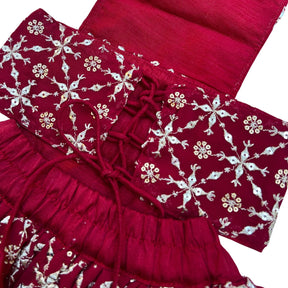 RED FESTIVE DOG LEHENGA