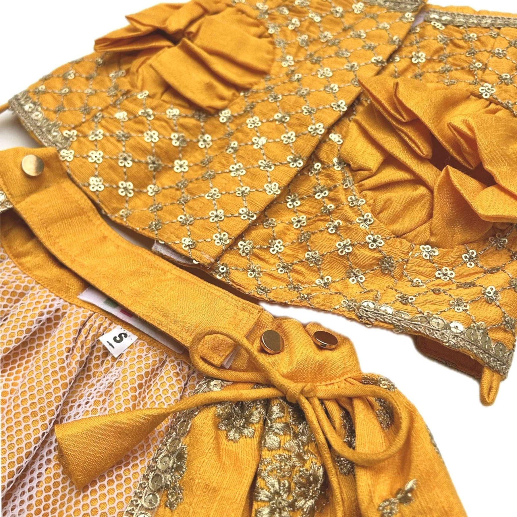 SUN YELLOW GOLD DOG LEHENGA
