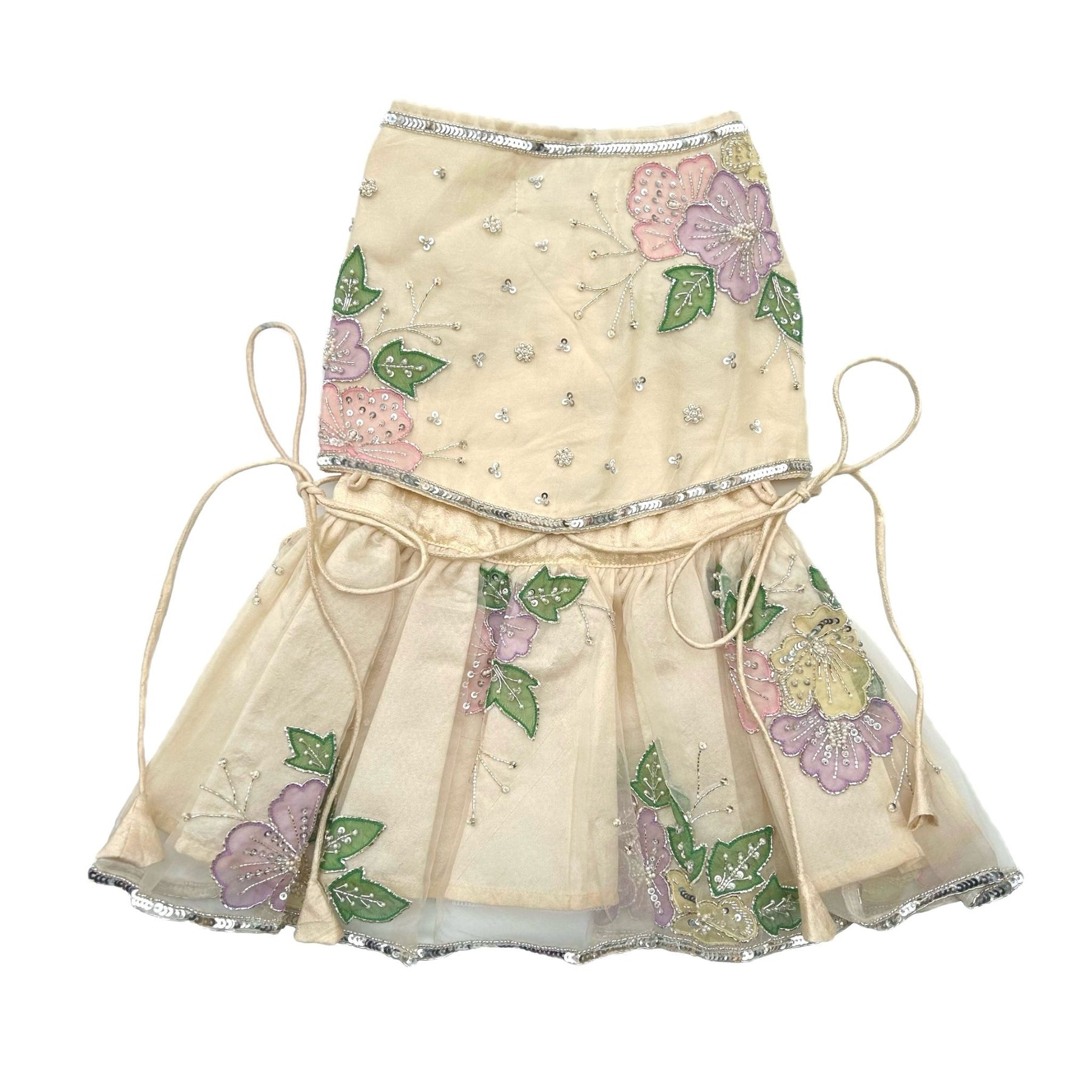 OFF-WHITE PITTA WORK EMBELLISHED DOG LEHENGA