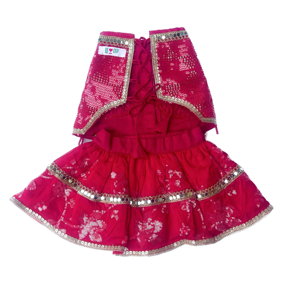 PINK SEQUINS DOG LEHENGA
