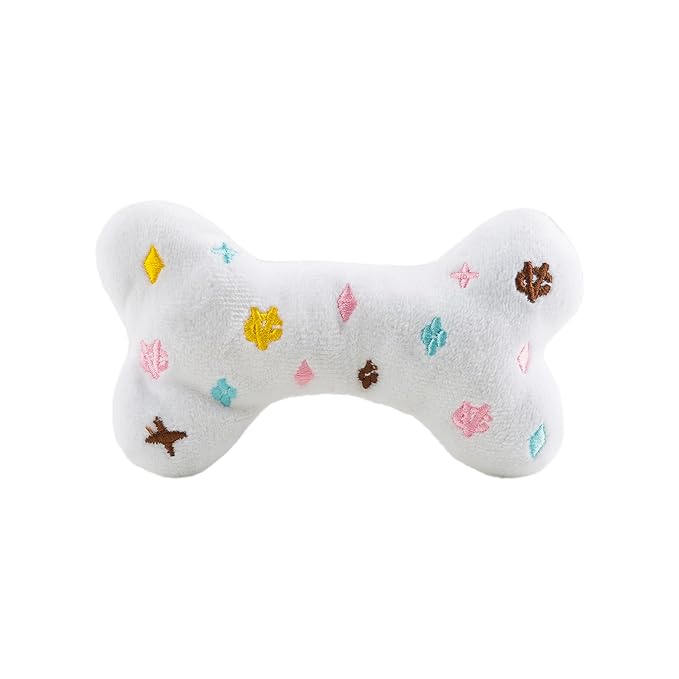 CHEWY VUITON BONE SHAPED PLUSH AND SQWEAKY DOG TOY