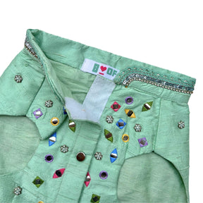 POWDER GREEN COLOUR FLAKE WAISTCOAT FOR DOGS AND CATS