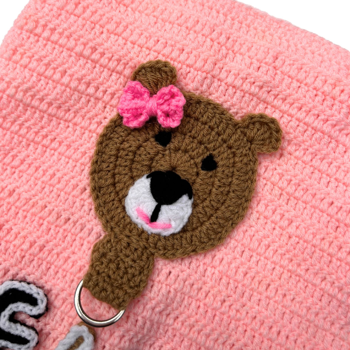 PEACHY PINK CROCHET HARNESS WITH LEASH FOR DOGS AND CATS