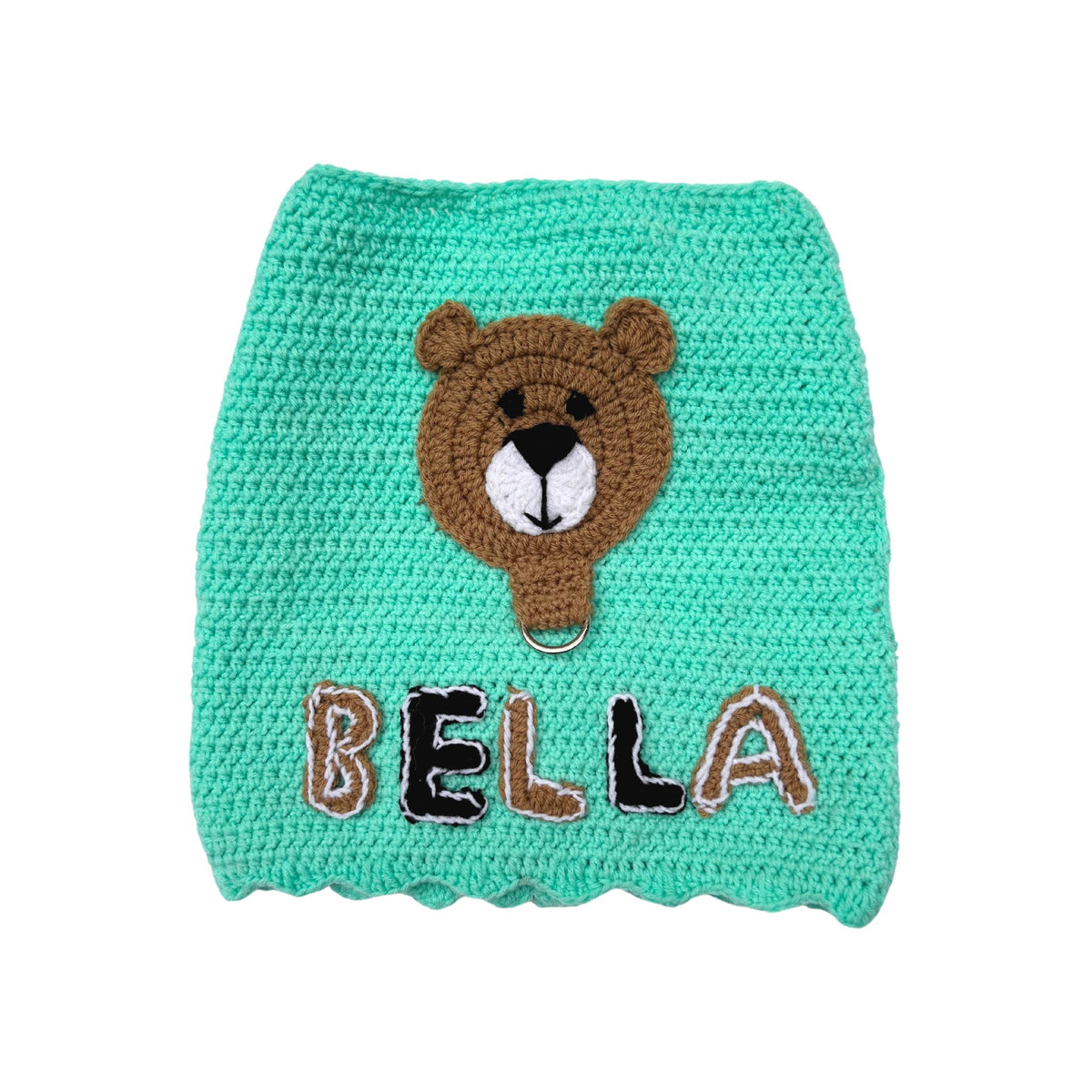 TURQUOISE CROCHET HARNESS WITH LEASH FOR DOGS AND CATS