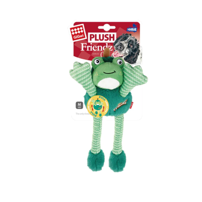 AVOCADO FROG PLUSH AND SQUEAKY DOG TOY