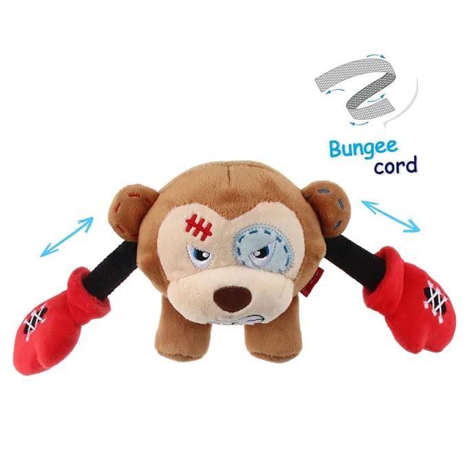 KING BOXER MONKEY PLUSH AND SQUEAKY DOG TOY