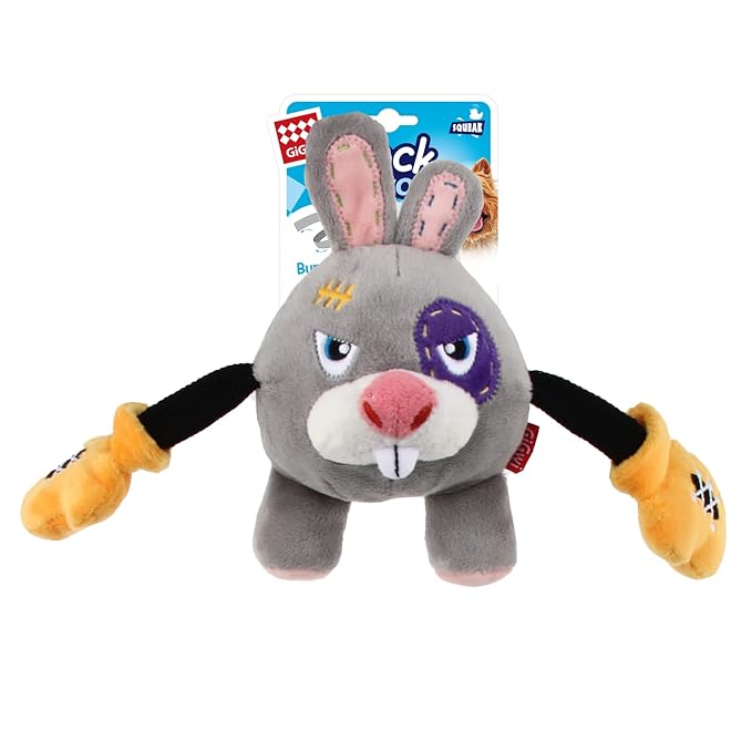 KING BOXER RABBIT PLUSH AND SQUEAKY DOG TOY