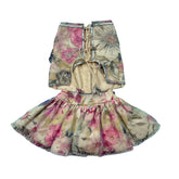 BEIGE GULNOOR PRINTED HAND EMBROIDERED LEHENGA FOR DOGS AND CATS