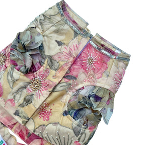 BEIGE GULNOOR PRINTED HAND EMBROIDERED LEHENGA FOR DOGS AND CATS