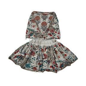 RUST PANKHUDI HAND EMBROIDERED LEHENGA FOR DOGS AND CATS