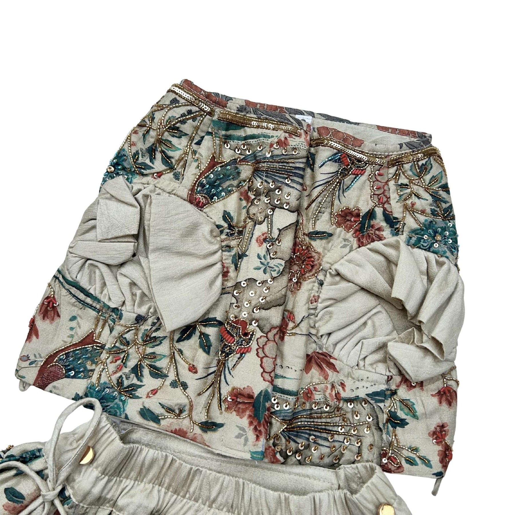 RUST PANKHUDI HAND EMBROIDERED LEHENGA FOR DOGS AND CATS