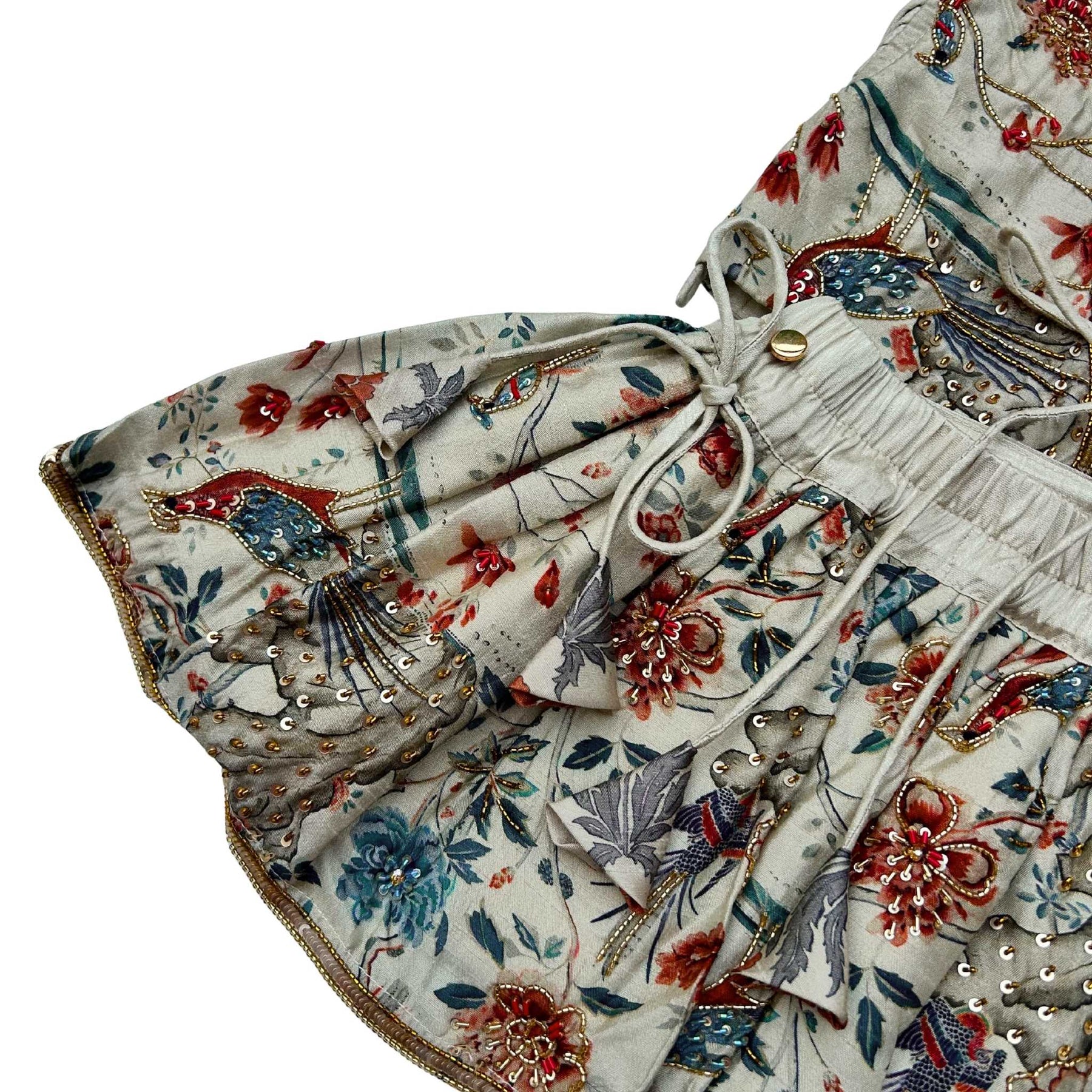 RUST PANKHUDI HAND EMBROIDERED LEHENGA FOR DOGS AND CATS