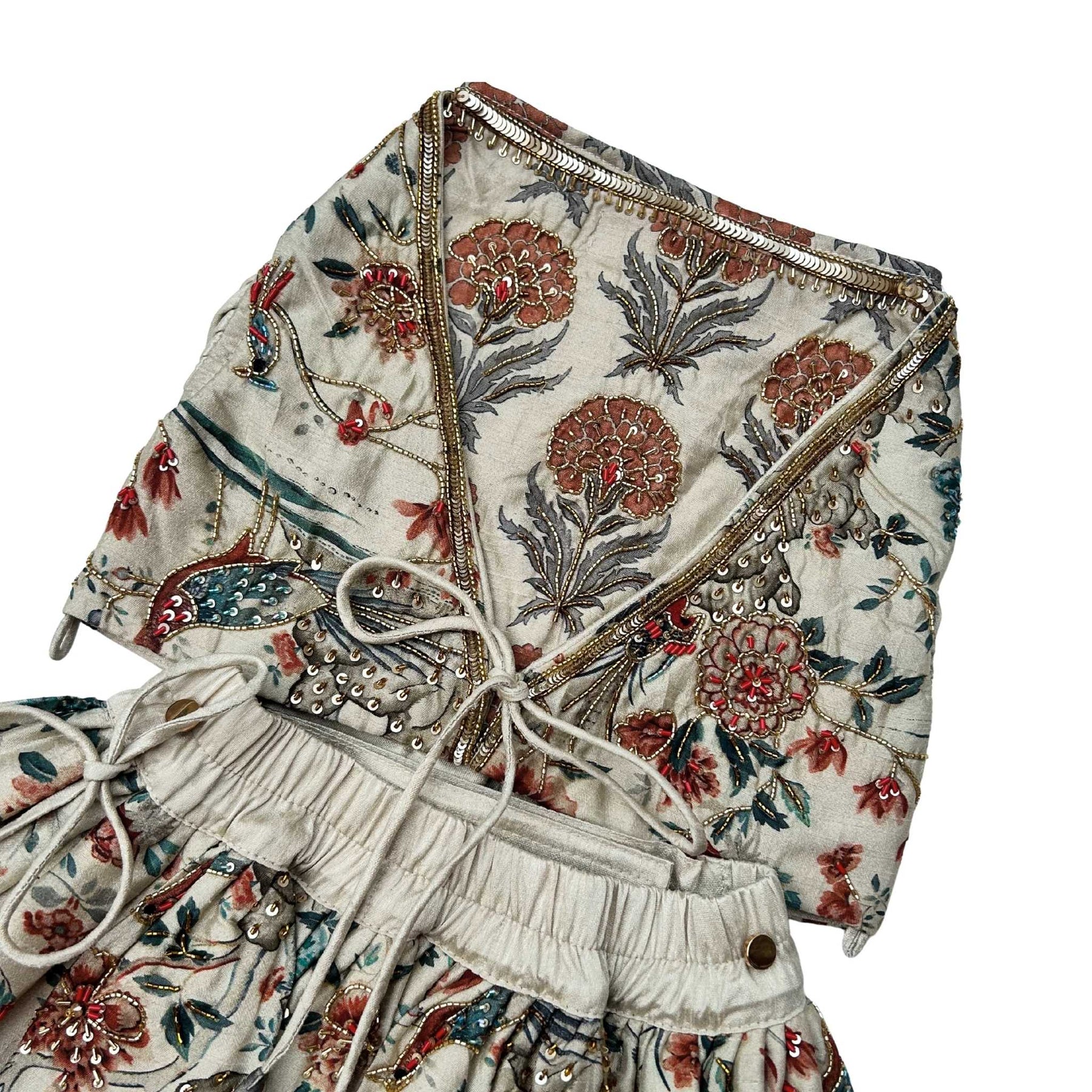 RUST PANKHUDI HAND EMBROIDERED LEHENGA FOR DOGS AND CATS